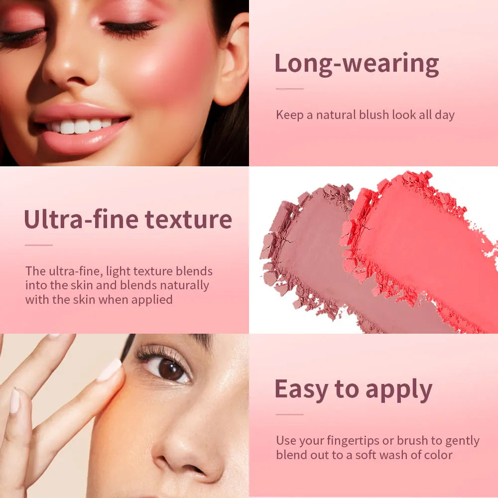 Matte Embossed Powder Blush Palette for Natural Cheek Color