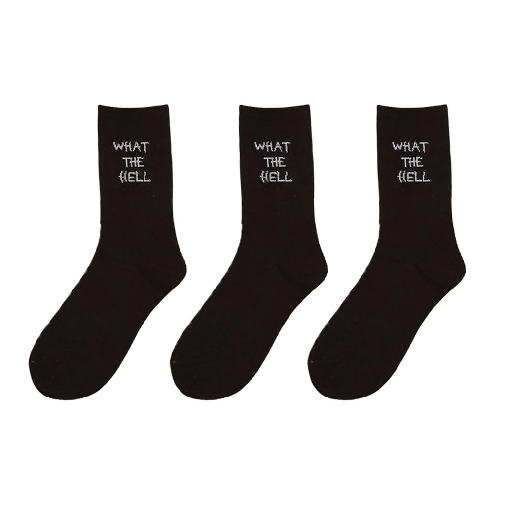Polyester Elastane Crew Socks Letter Graphic Footwear