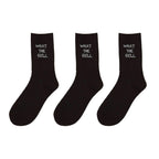 Polyester Elastane Crew Socks Letter Graphic Footwear