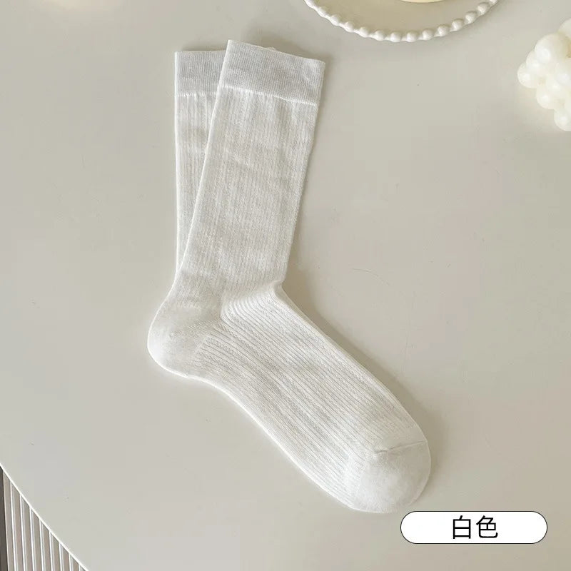 Cotton Nylon Hollow Knit Long Socks - 7