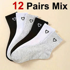Polyester Spandex Heart Pattern Mid Tube Casual Socks