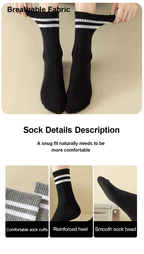 6 Pairs Polyester Spandex Crew Socks