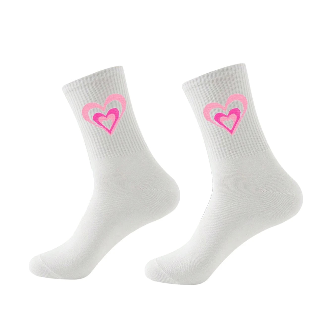 Polyester Elastane Crew Socks Graphic Casual Footwear - 5