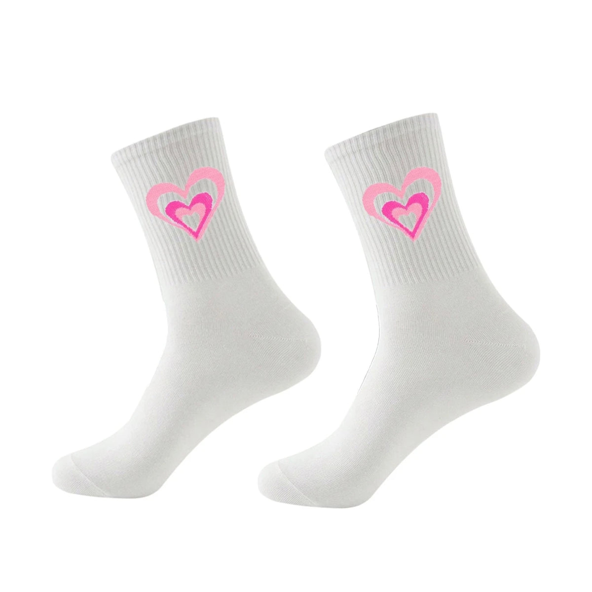 Polyester Elastane Crew Socks Graphic Casual Footwear