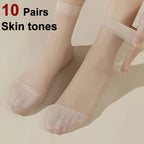 Nylon Spandex Transparent Casual Socks