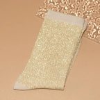 Shiny Metallic Cotton Blend Mid Tube Casual Socks