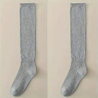 Ribbed Polyester Spandex Calf Socks