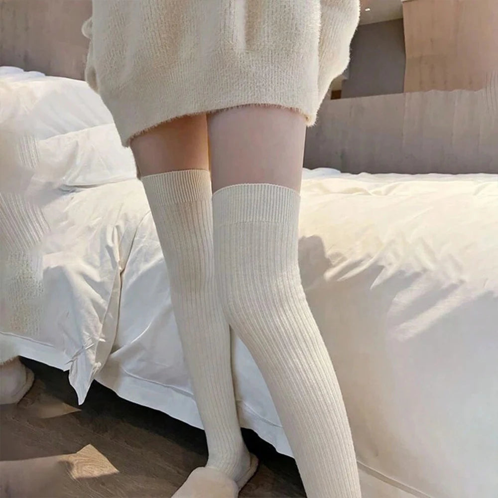 Polyester Elastane Striped Knee High Stockings - 3
