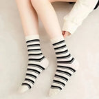 Polyester Elastane Blend Mid Tube Crew Socks for Women