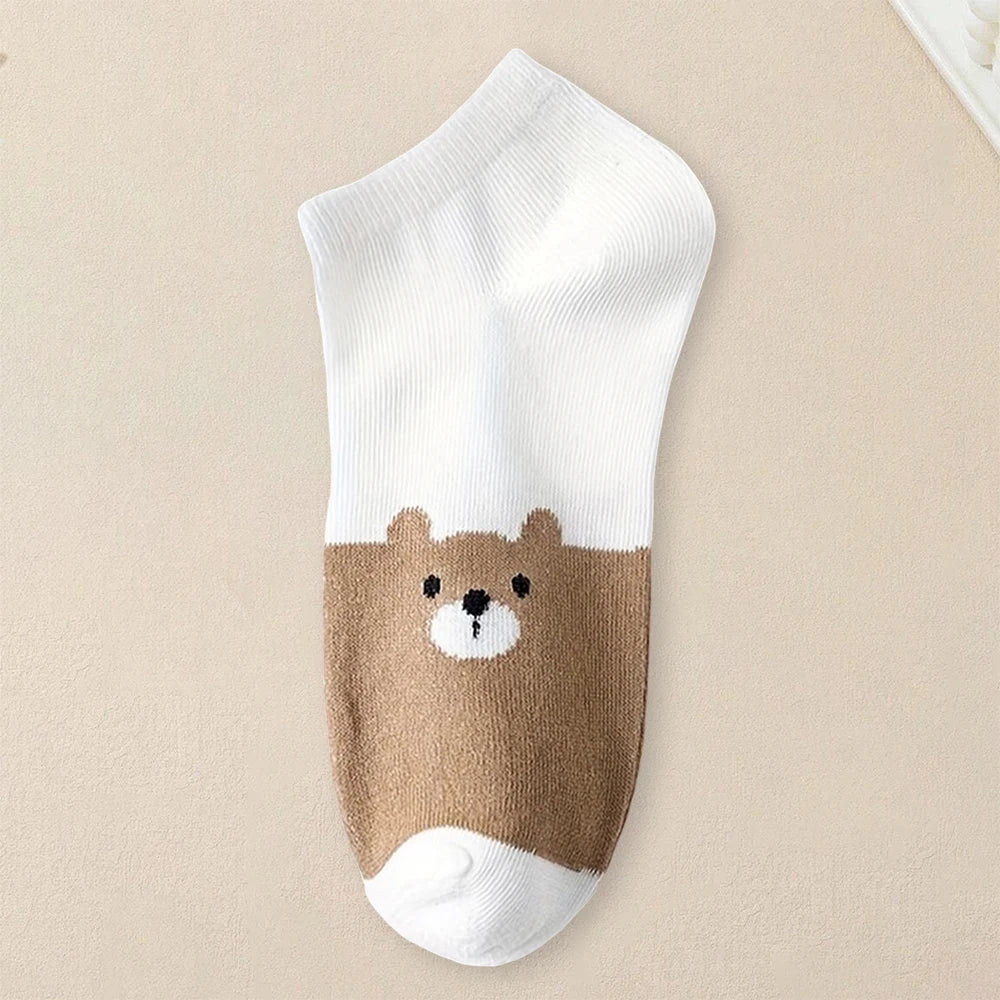 Polyester Blend Cartoon Pattern Low Tube Casual Socks