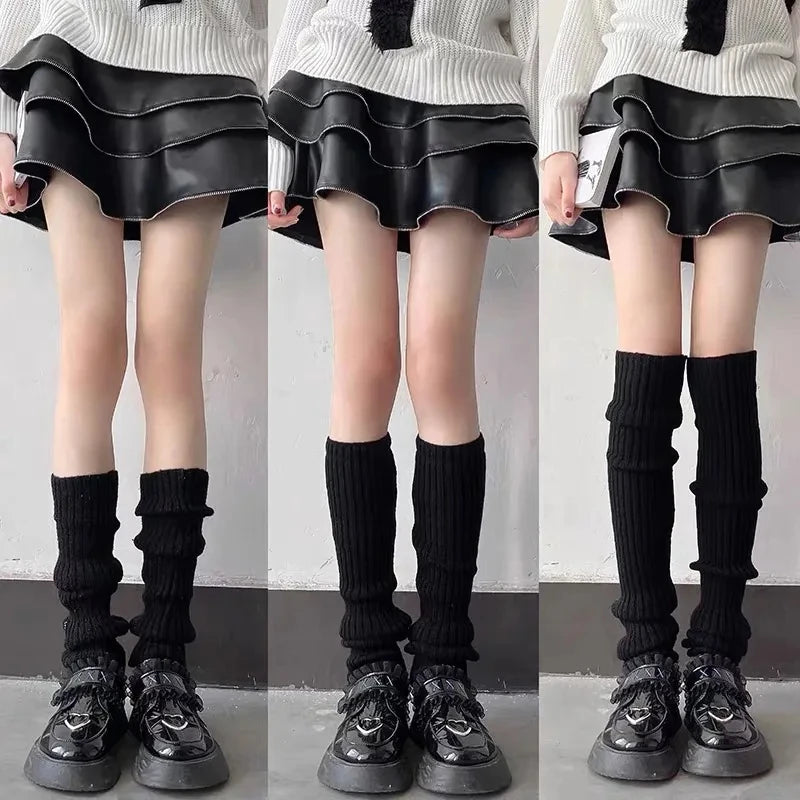 Knitted Cotton Blend Leg Warmers - 2