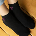 Polyester Elastane Bow Print Mid Tube Casual Socks