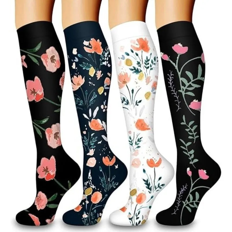 Nylon Polyester Elastane Knee High Compression Socks