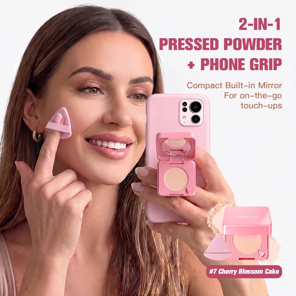 Pressed Powder Face Setting Compact With Integrated Phone Grip - 13
