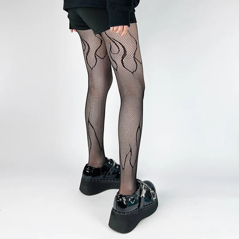 Nylon Fishnet Patterned Pantyhose Tights - 3