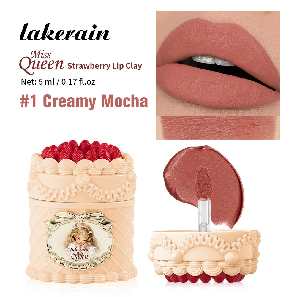 Strawberry Matte Lip Clay Velvet Cream Lipstick - 19