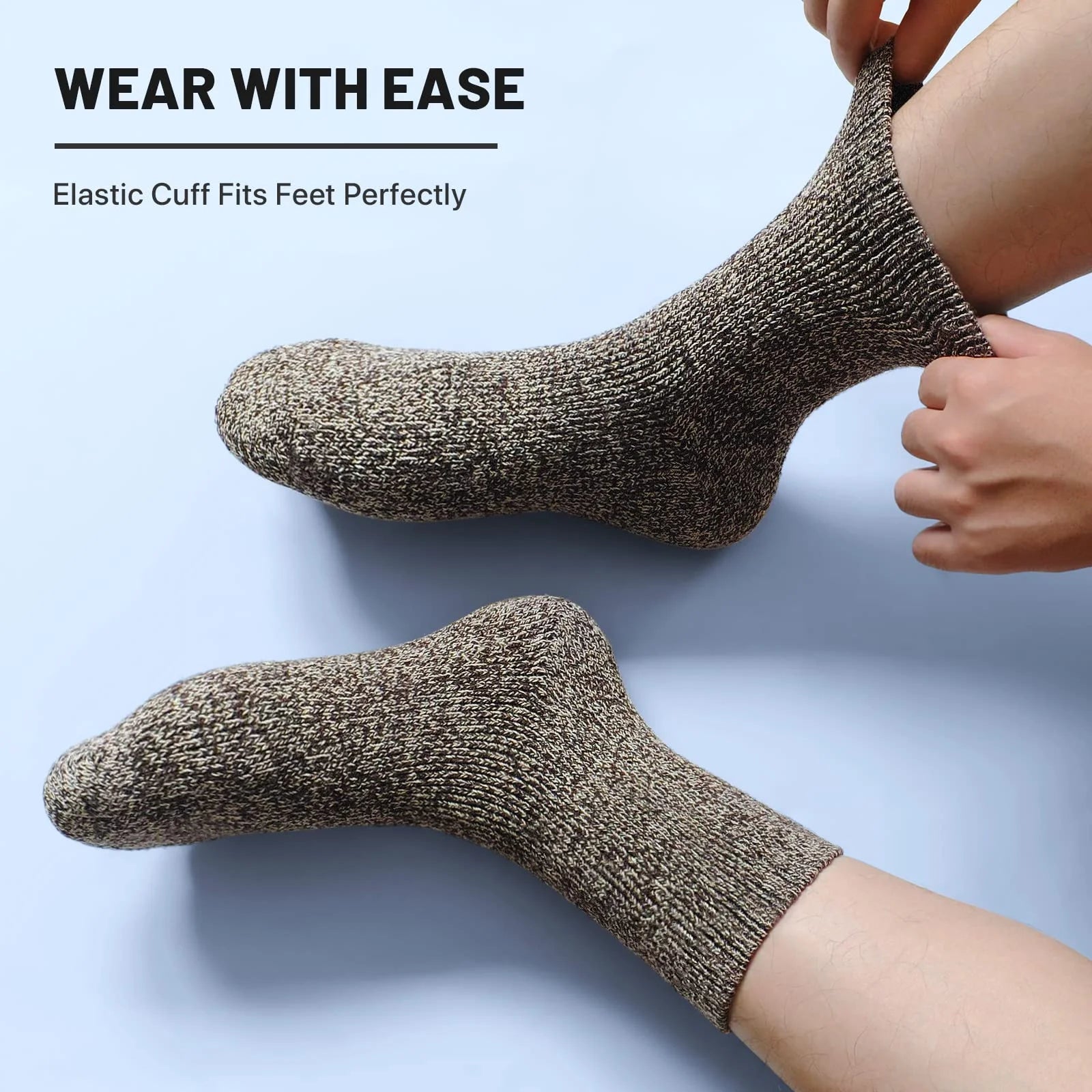Polyester Elastane Knit Crew Socks Three Pair Set - 5