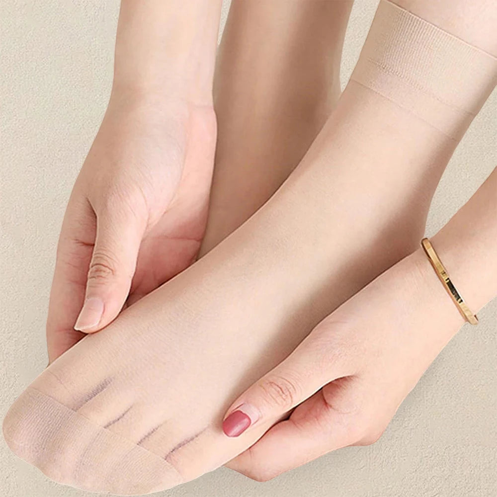 Polyester Elastane Blend Women Casual Mid Length Solid Color Socks - 5