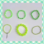 Plastic Beaded Elastic Bracelet Set For Women