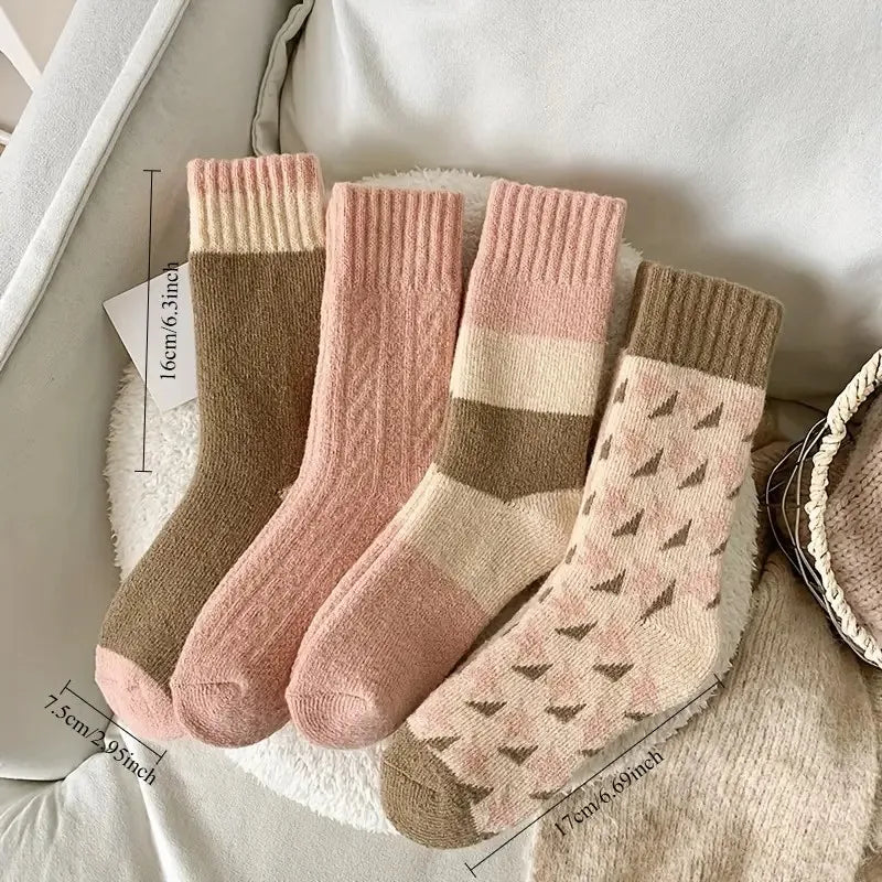 Thick Striped Plush Winter Socks for Women