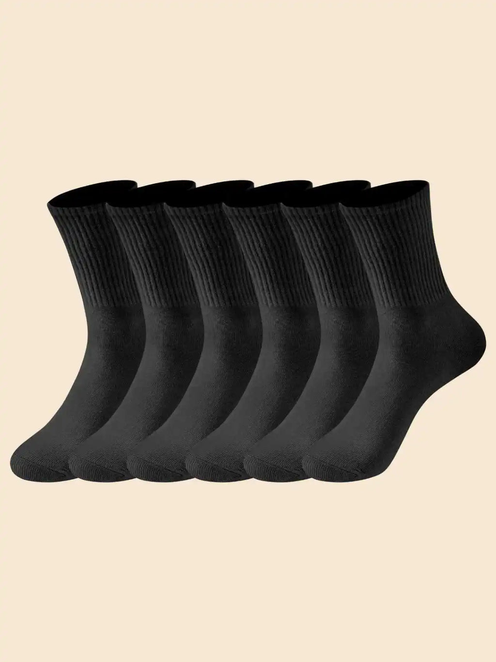 Polyester Blend Mens Crew Socks Mid Tube Casual Wear