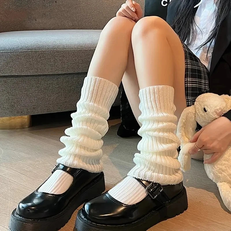 Knitted Cotton Blend Leg Warmers