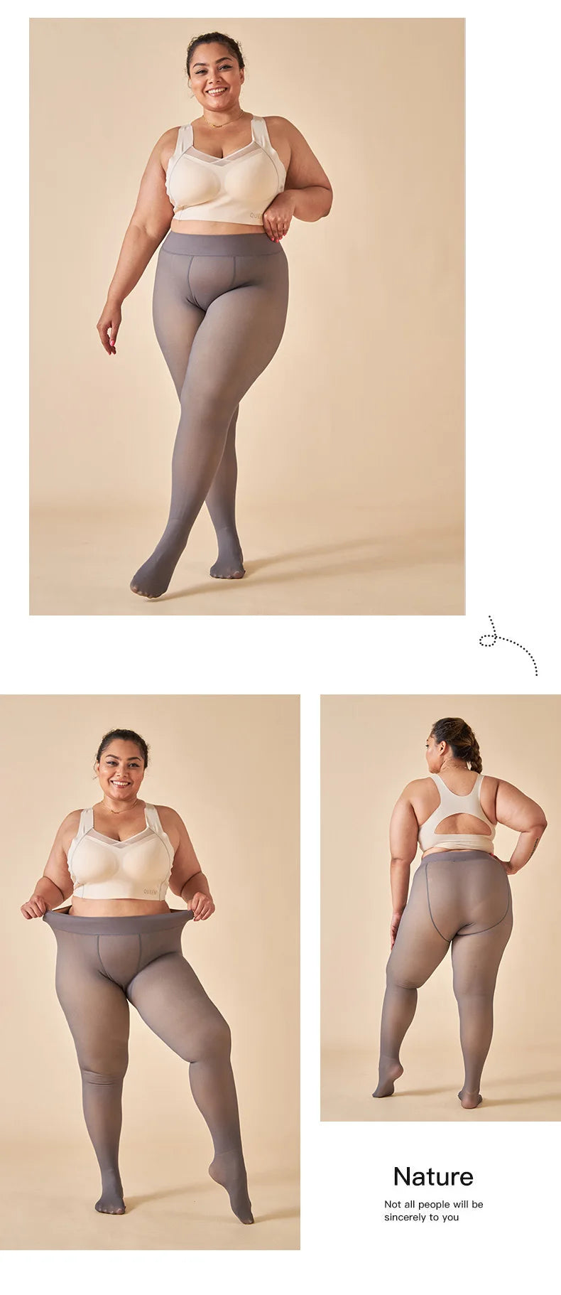 Fleece Lined Elastic Thermal Pantyhose Tights