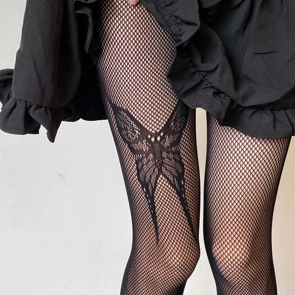 Floral Mesh Nylon Pantyhose Tights for Women