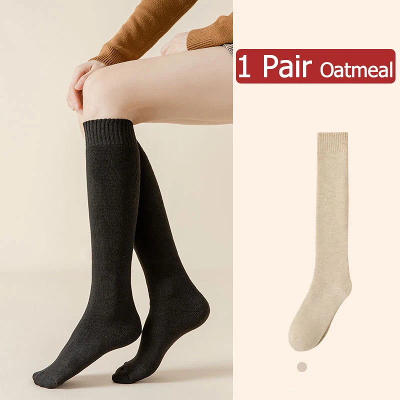 Thick Polyester Spandex Knit Winter Stockings