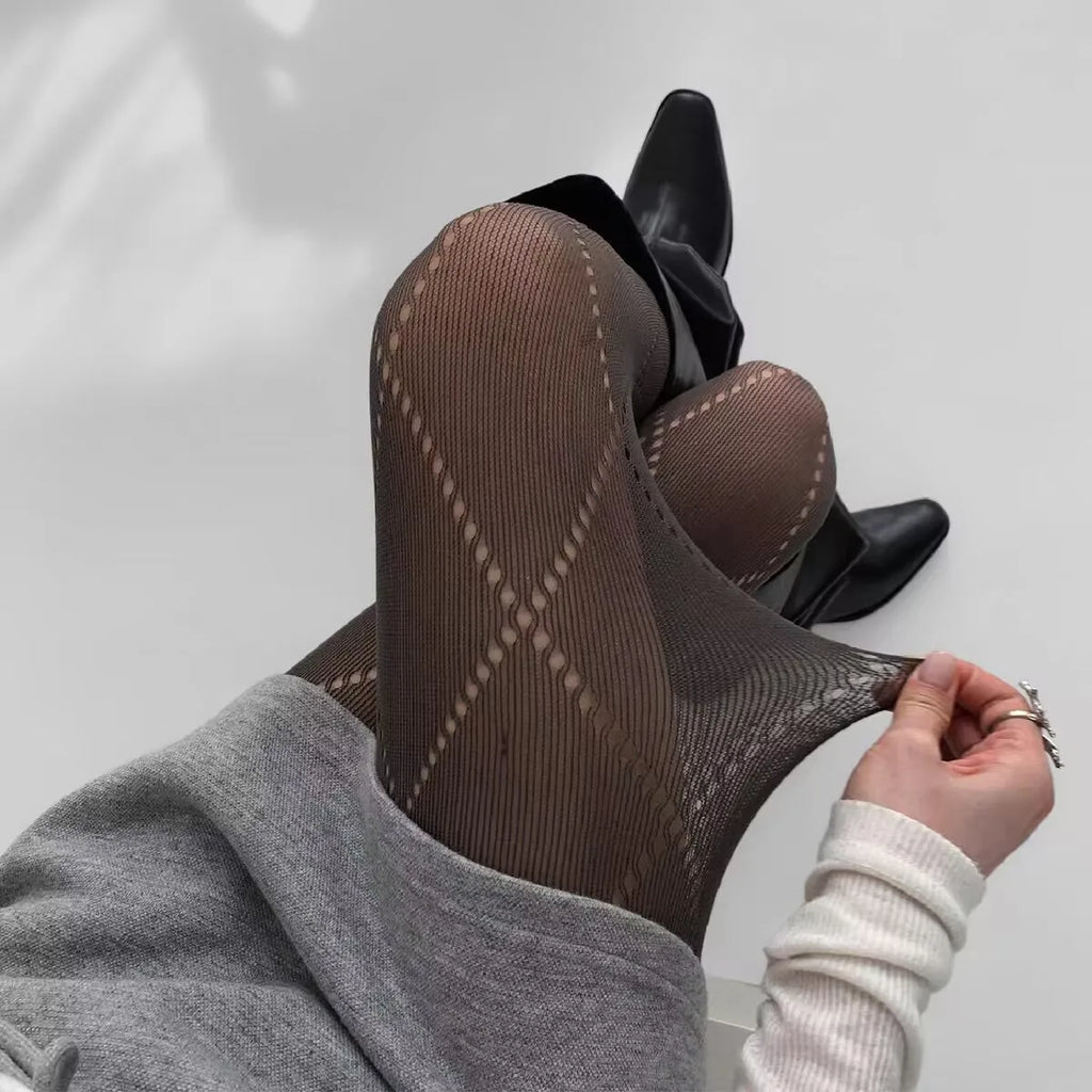 Geometric Pattern Nylon Mesh Pantyhose Tights