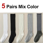Ribbed Polyester Spandex Calf Socks