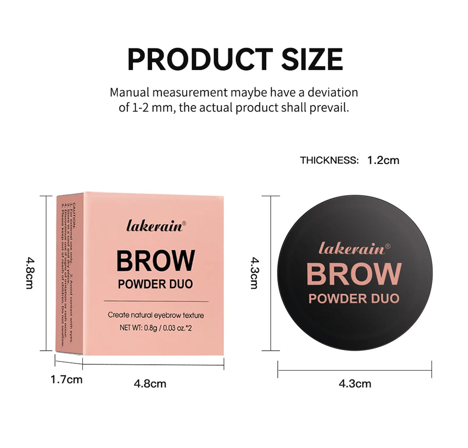 Dual Shade Eyebrow Powder Palette with Application Brush