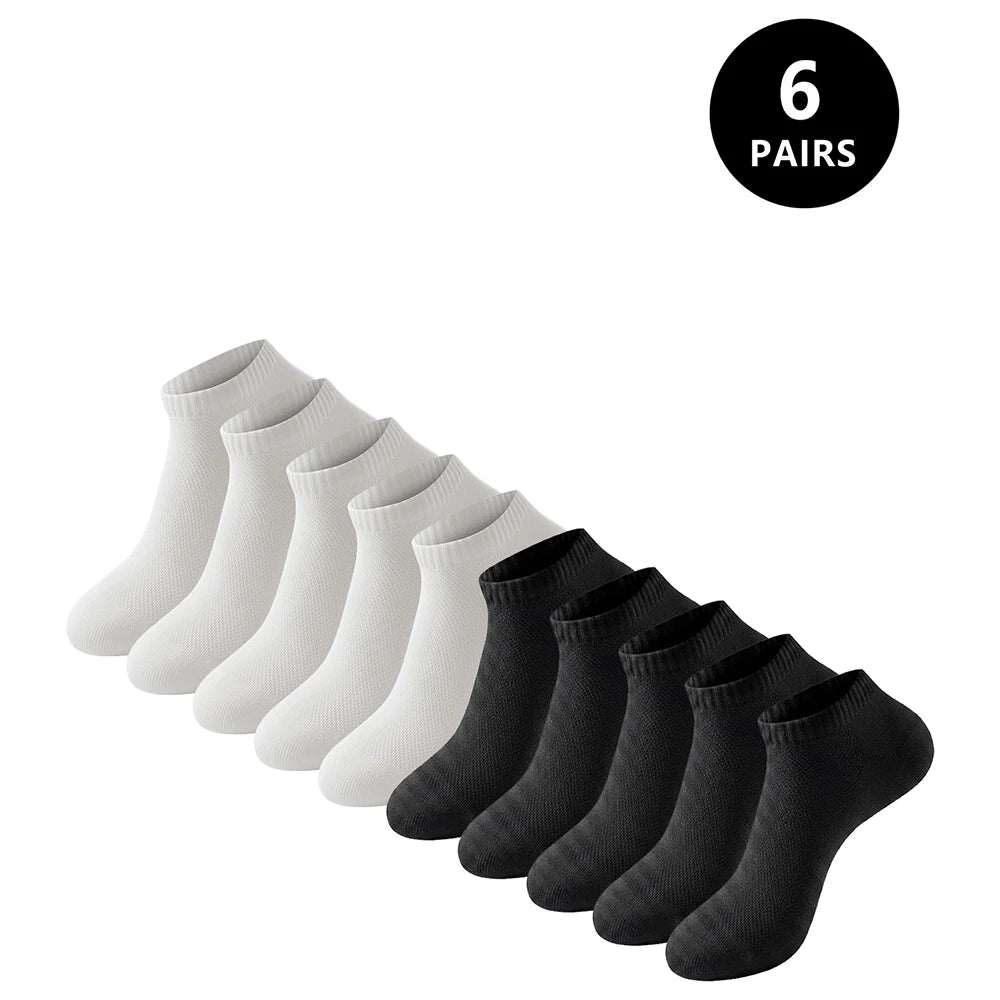 Polyester Elastane Crew Socks Six Pair Set