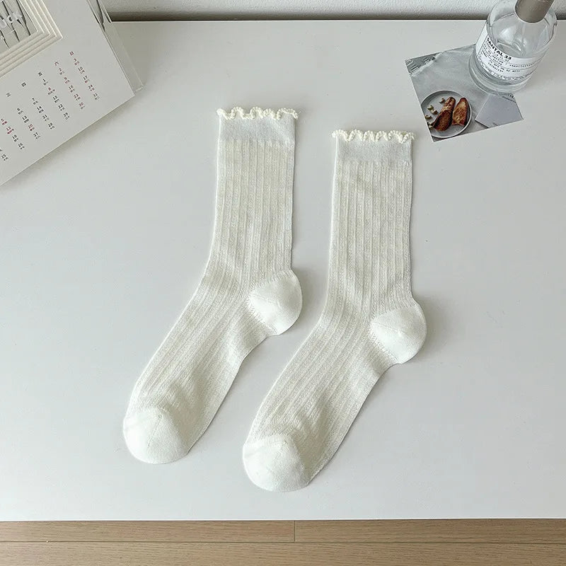 Polyester Elastane Casual Mid Tube Socks