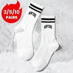 Polyester Elastane Women Crew Socks With Lettering