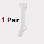 Polyester Spandex Floral Lace Hollow Knit Mid Tube Casual Socks