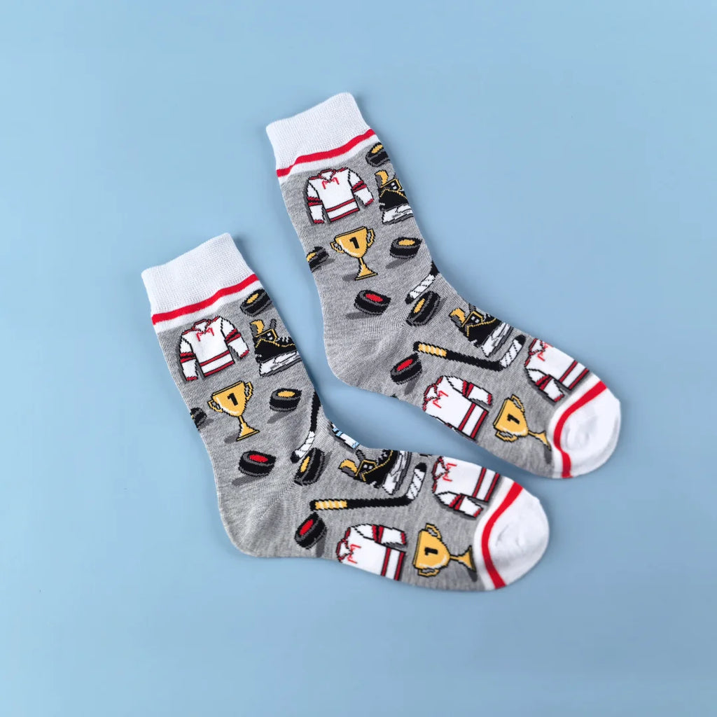 Polyester Elastane Hockey Themed Mid Calf Unisex Socks
