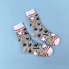 Cotton Blend Shrimp Pattern Mid Calf Socks