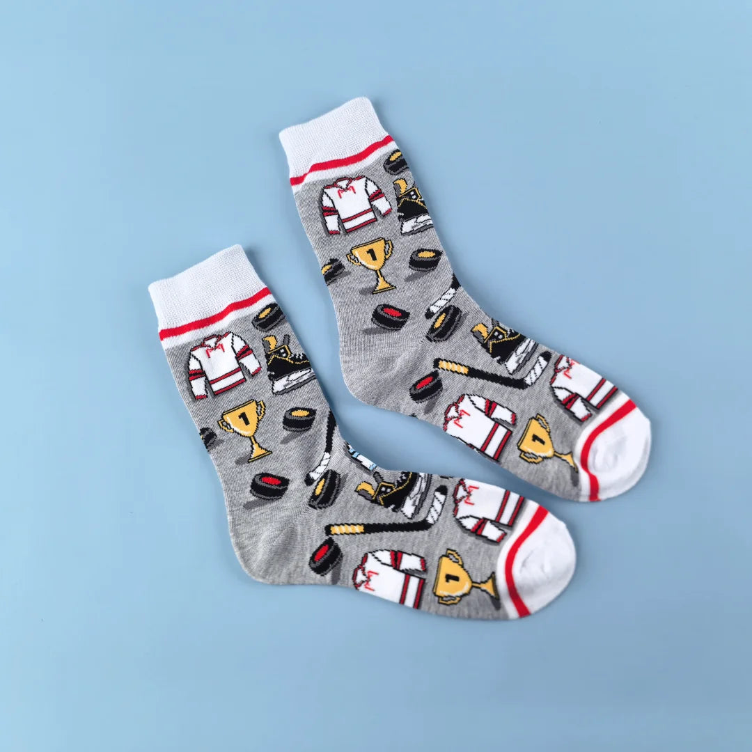 Cotton Blend Shrimp Pattern Mid Calf Socks