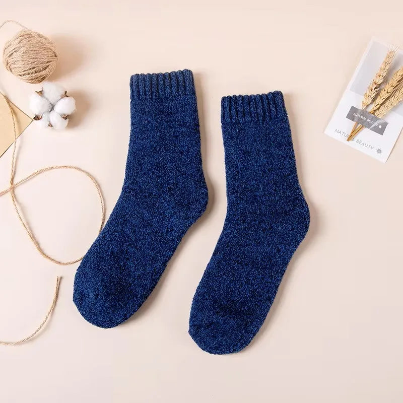 Mens Polyester Spandex Knit Crew Socks