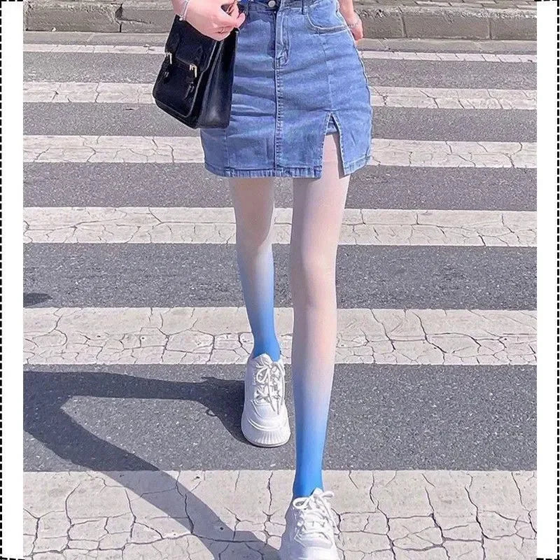 Gradient Nylon Core Yarn Pantyhose Stockings