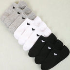 Polyester Elastane Low Cut No Show Heart Pattern Socks