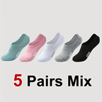 Polyester Spandex Low Cut Invisible Women Casual Socks