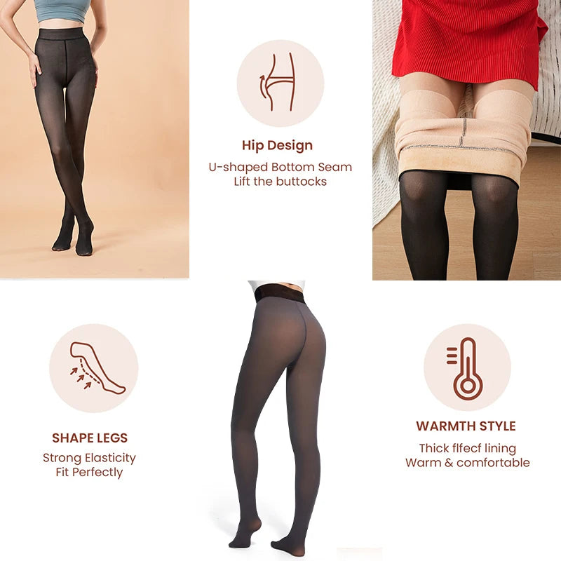 Thick Fleece Lined Thermal Pantyhose