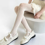 Nylon Geometric Pattern Mesh Tights