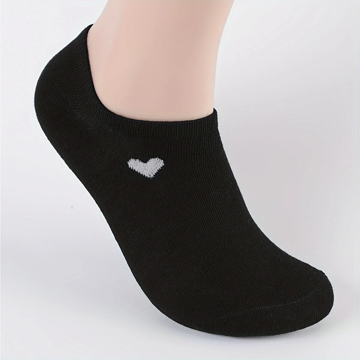 Womens Polyester Elastane Low Cut Heart Bow Ankle Socks 3 Pairs