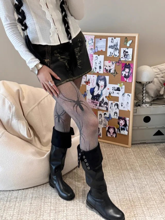 Nylon Spider Pattern Pantyhose Sheer Tights