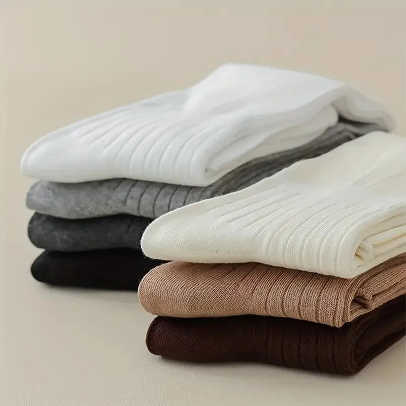 Ribbed Polyester Spandex Calf Socks