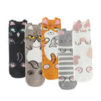 Polyester Elastane Animal Pattern Crew Socks Five Pairs