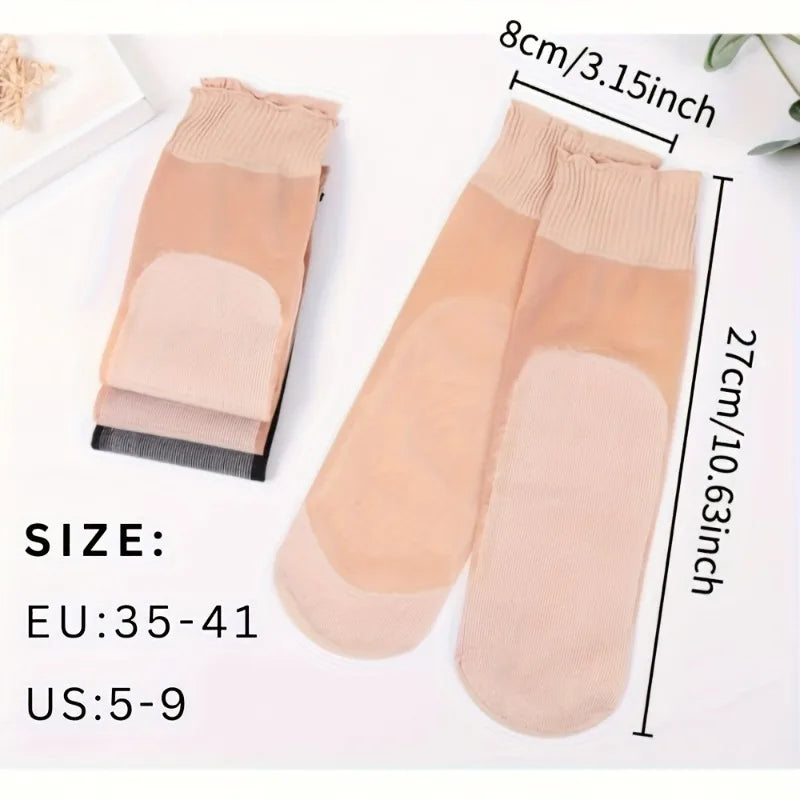 12 Pairs Non Binding Nylon Elastane Crew Socks for Sensitive Feet